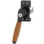 SKG Raamsluiting Met Sluitplaat Links Ton teak mat zwart