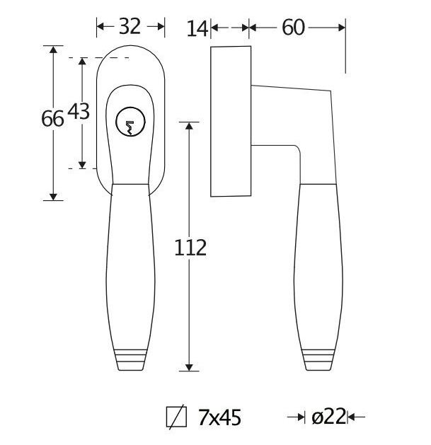 SKG2 Draaikiepgarnituur afsluitbaar Bonton bubinga/ovaal messing ongelakt - Afbeelding 2