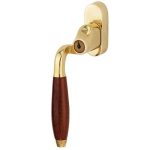 SKG2 Draaikiepgarnituur afsluitbaar Bonton bubinga/Smal Links messing ongelakt