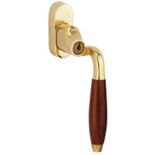 SKG2 Draaikiepgarnituur afsluitbaar Bonton bubinga/Smal Rechts messing ongelakt