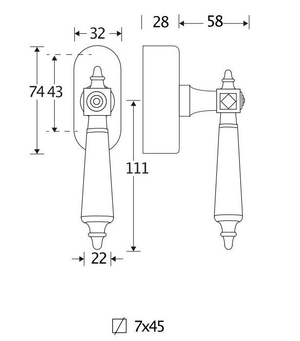 SKG2 Draaikiepgarnituur afsluitbaar Roman/Elegant messing gelakt - Afbeelding 2