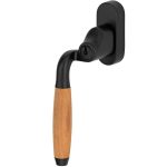 SKG2 Draaikiepgarnituur afsluitbaar Ton teak/smal Links mat zwart