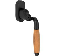 SKG2 Draaikiepgarnituur afsluitbaar Ton teak/smal Rechts mat zwart