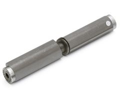 Aanlaspaumelle met veer en ring 120x18 mm rvs