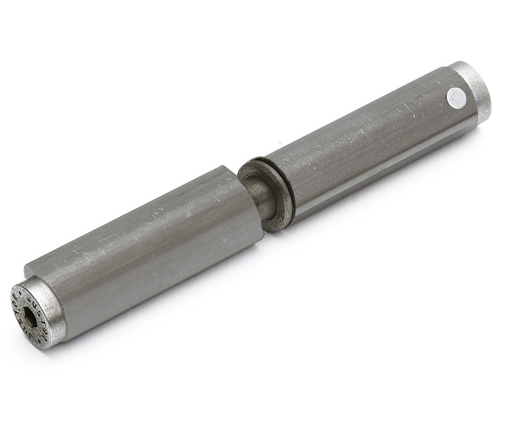 Aanlaspaumelle met veer en ring 120x18 mm rvs