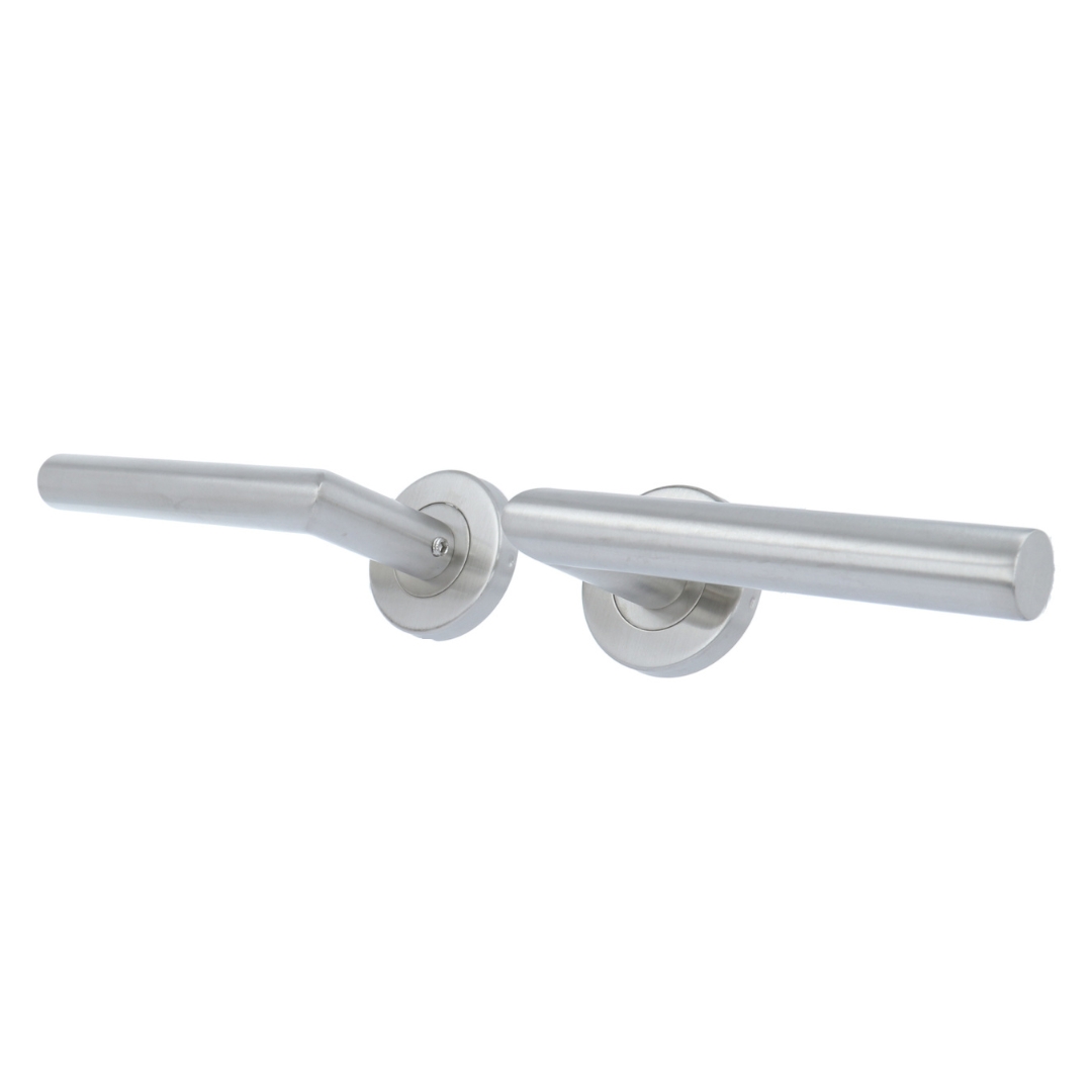 ODShop deurklink Modern haaks op rond rozet rvs - Afbeelding 4