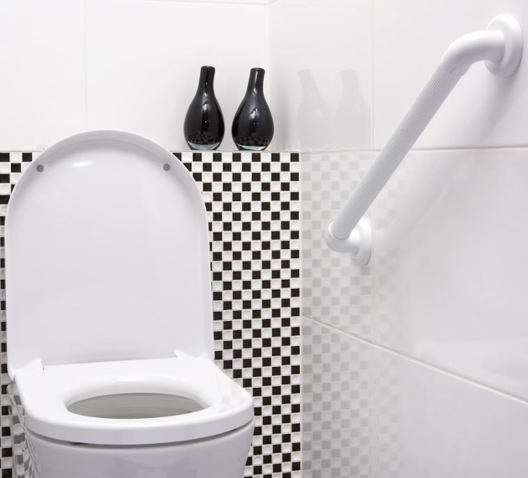 Secucare Wandbeugel basic 600 mm geribbeld kunststof wit - Afbeelding 2