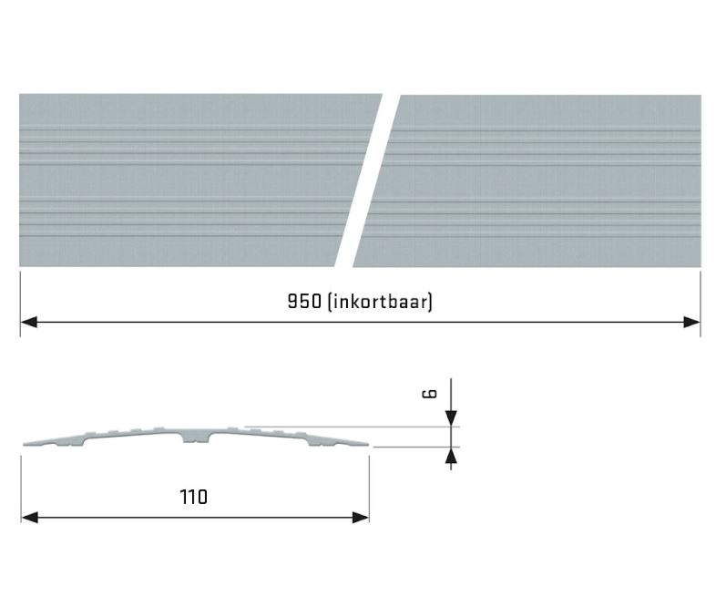 SecuCare Drempelvervanger 950x110 mm aluminium blank geanodiseerd - Afbeelding 2