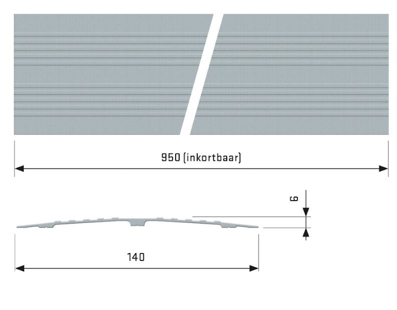 SecuCare Drempelvervanger 950x140 mm aluminium blank geanodiseerd - Afbeelding 2