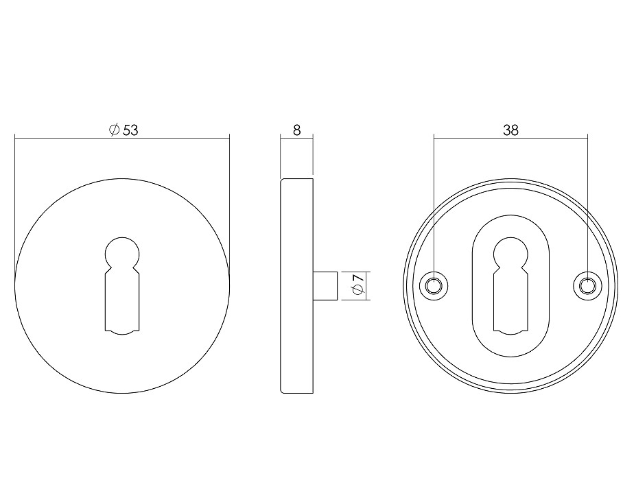 ODShop sleutelplaatjes Modern rond rvs - Afbeelding 2