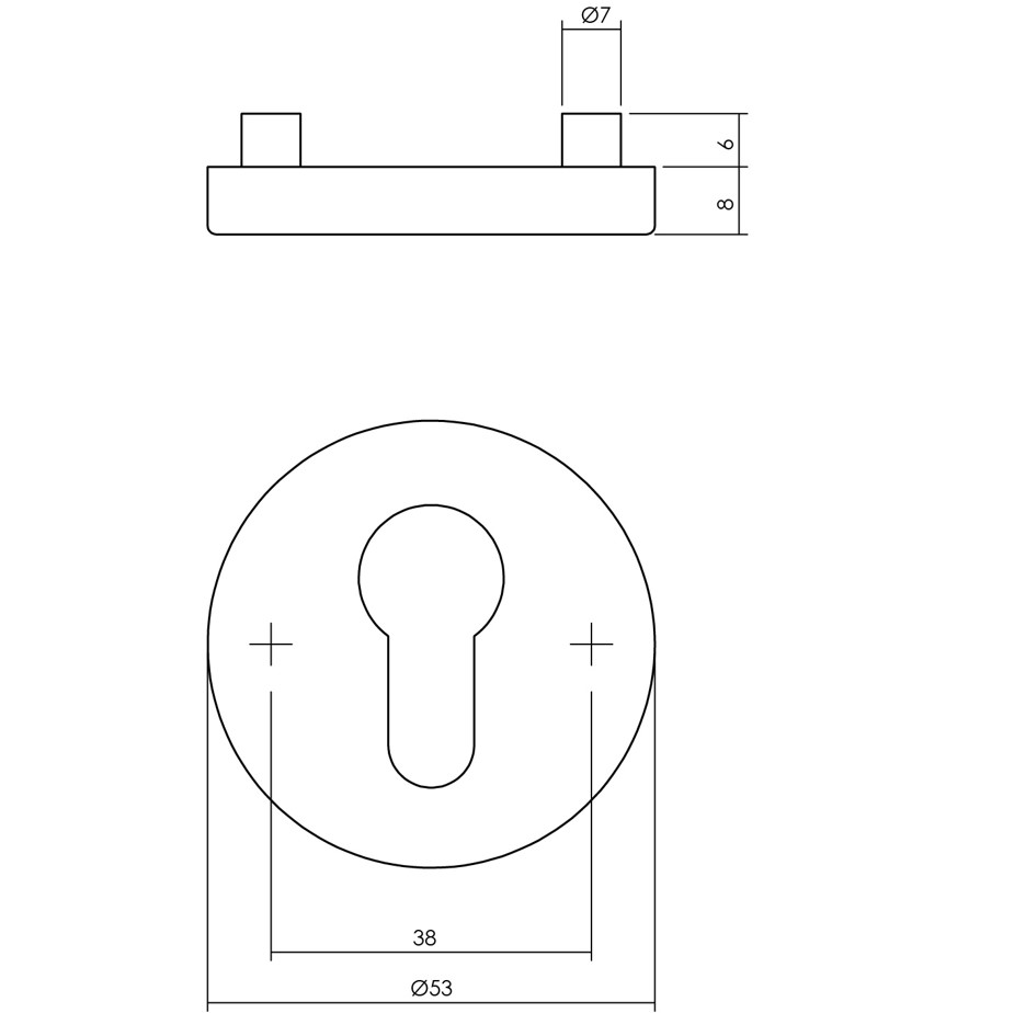 ODShop cilinderplaatjes Modern rond rvs - Afbeelding 2