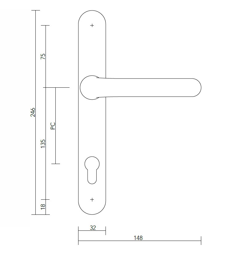 S2 veiligheidsbeslag 3221 smal buiten schild PC72 OV SKG2 - Afbeelding 2