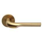 Enkele deurklink RIVIO by Gensler GL100-G op rozet rechts pvd mat goud