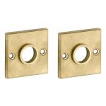 Set van twee krukrozetten Bauhaus messing antiek