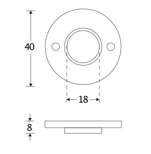 Set van twee krukrozetten Chemin de Fer 40mm messing antiek - Afbeelding 2