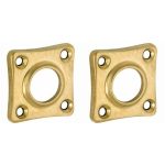 Set van twee krukrozetten vierkant 38mm messing antiek