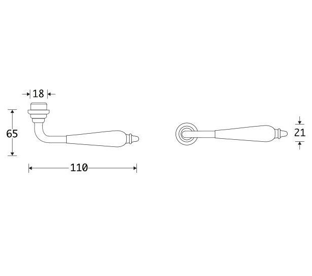 Deurklink Antique bakeliet messing gelakt - Afbeelding 2