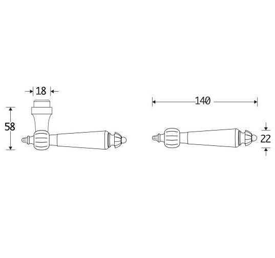 Deurklink Nouveau bakeliet messing gelakt - Afbeelding 2