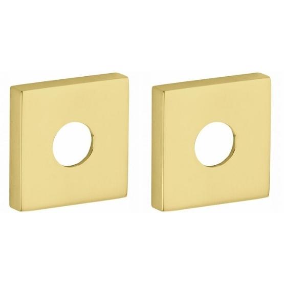 Set van twee krukrozetten Bauhaus verdekt messing gelakt