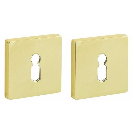 Set van twee Sleutelplaatjes Bauhaus verdekt messing gelakt