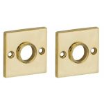 Set van twee krukrozetten Bauhaus messing gelakt