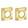 Set van twee krukrozetten vierkant 38mm messing gelakt