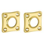 Set van twee krukrozetten vierkant 38mm messing gelakt