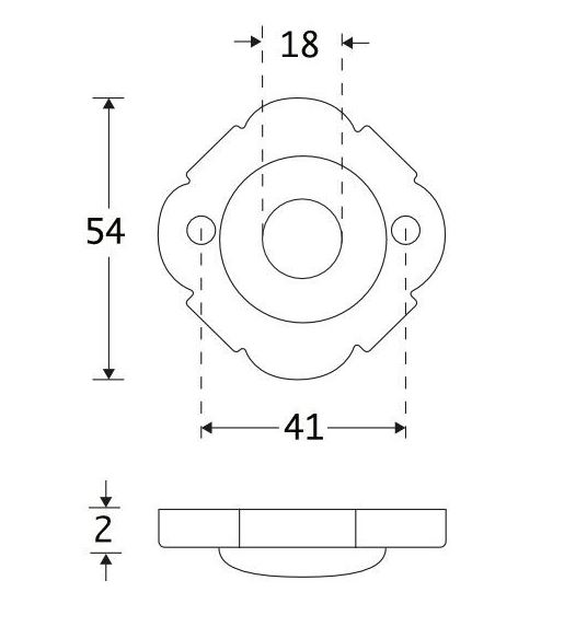 Set van twee krukrozetten Nouveau messing gelakt - Afbeelding 2