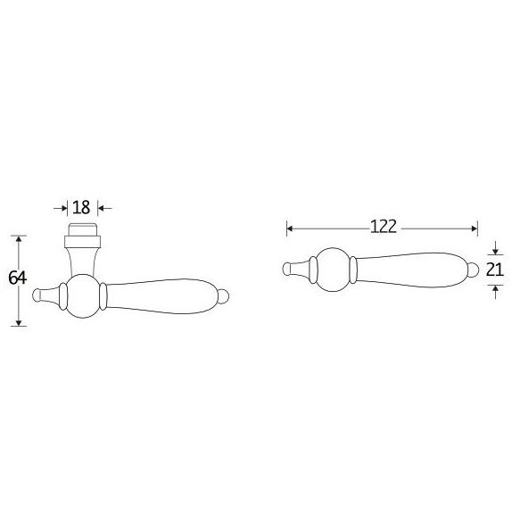 Deurklink Barock messing ongelakt - Afbeelding 2