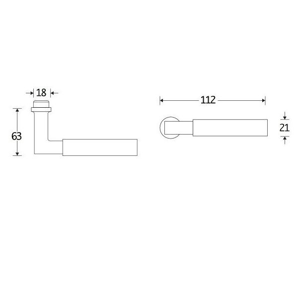 Deurklink Bauhaus ebben messing ongelakt - Afbeelding 2