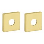 Set van twee krukrozetten Bauhaus verdekt messing ongelakt