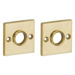 Set van twee krukrozetten Bauhaus messing ongelakt