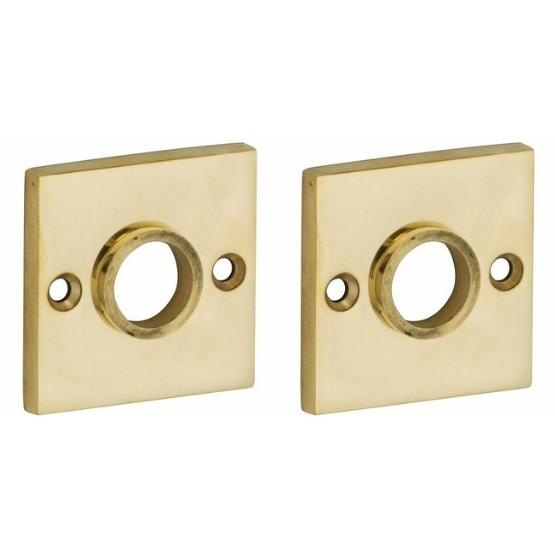 Set van twee krukrozetten Bauhaus messing ongelakt