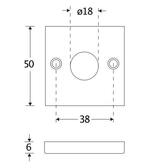 Set van twee krukrozetten Bauhaus messing ongelakt - Afbeelding 2