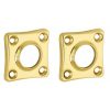 Set van twee krukrozetten vierkant 38mm messing ongelakt