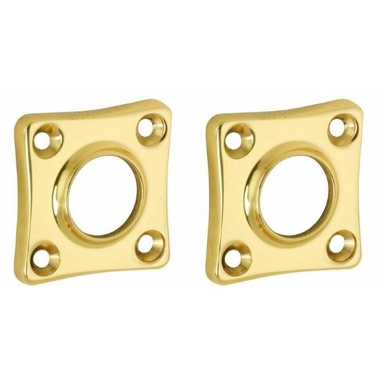 Set van twee krukrozetten vierkant 38mm messing ongelakt