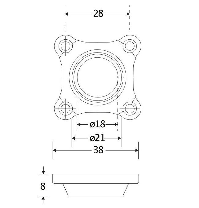 Set van twee krukrozetten Bonton messing ongelakt - Afbeelding 2