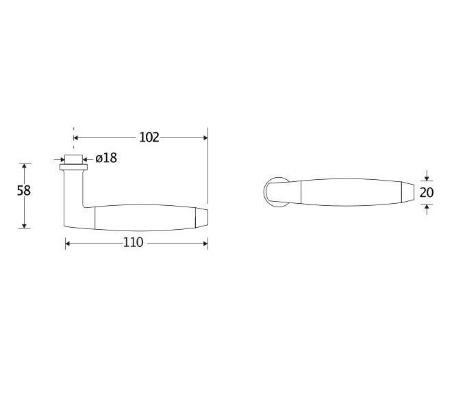Deurklink Ton teak mat zwart - Afbeelding 2