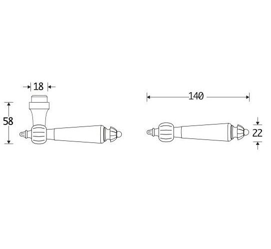 Deurklink Nouveau bakeliet glans nikkel - Afbeelding 2