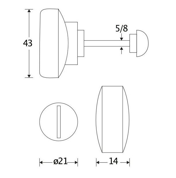 WC olive 5-8 mm Elegant messing ongelakt - Afbeelding 2