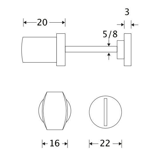 WC olive 5-8 mm Dual glans nikkel - Afbeelding 2