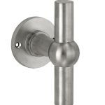 Voordeurknop Chemin de Fer mat nikkel PVD