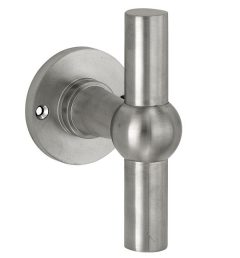 Voordeurknop Chemin de Fer mat nikkel PVD