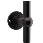 Voordeurknop Chemin de Fer mat zwart