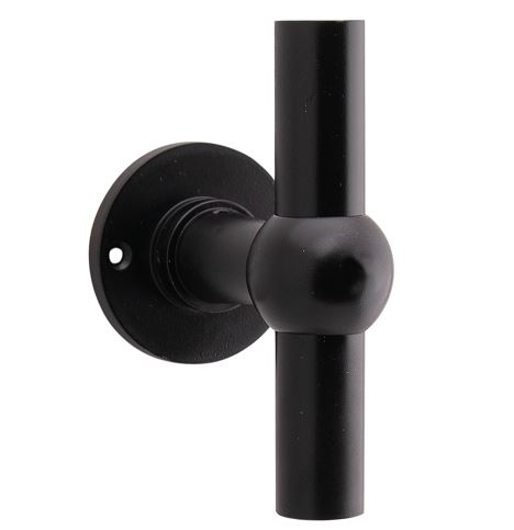 Voordeurknop Chemin de Fer mat zwart