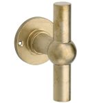 Voordeurknop Chemin de Fer messing antiek