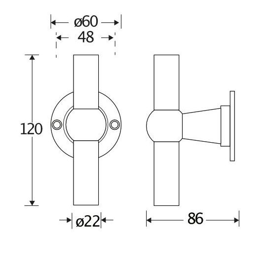 Voordeurknop Chemin de Fer messing antiek - Afbeelding 2
