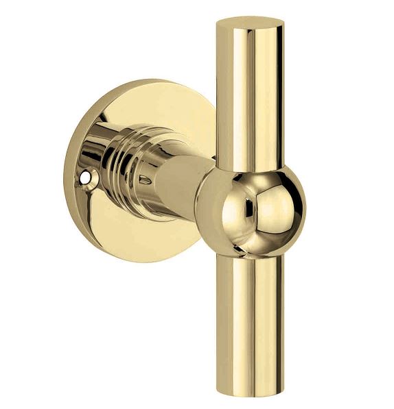 Voordeurknop Chemin de Fer messing ongelakt