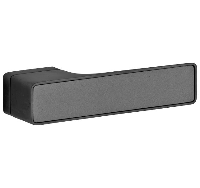 Deurklink op geveerd rozet Maximal pvd mat zwart/parelgrijs