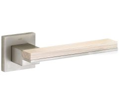 Deurklink op geveerd rozet Mimolimit mat nikkel ongelakt/gebleekt eiken